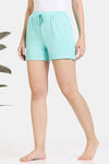Zivame Lounge Knit Poly Lounge Shorts - Aruba Blue — thumbnail 3